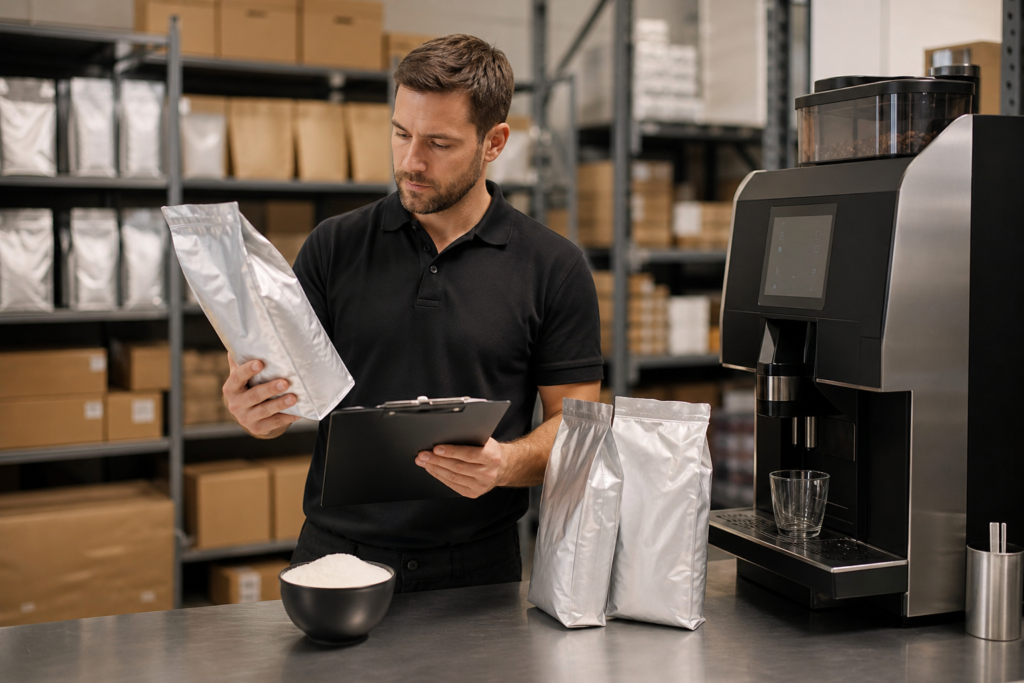 Cómo elegir leche en polvo para máquinas de café: criterios de compra, conservación y control de calidad